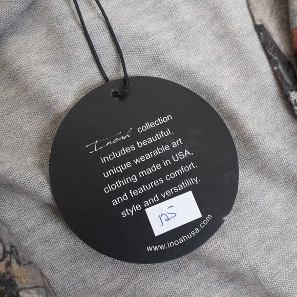 Inoah Cardigan Duster Longline Graffiti Printed Small Open Front Art To Wear - Picture 11 of 11